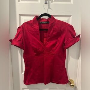 EUC XL Laura Byrnes Spring 2016 Red Short Sleeve Top